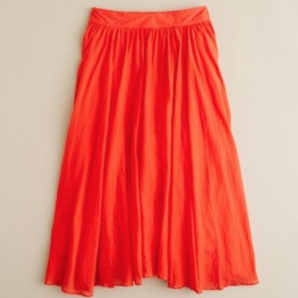 J. Crew Jardin Midi Skirt - Poppy - Sz 0